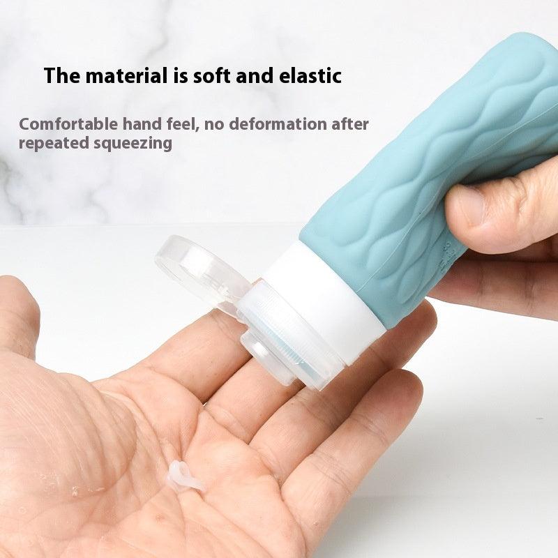 Silicone travel bottle anti-drip valve detail