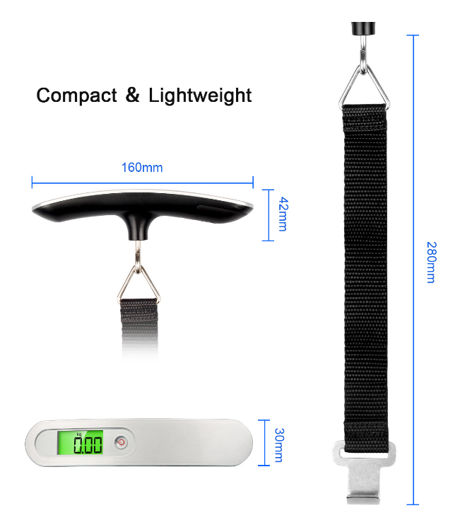 Digital baggage scale display closeup