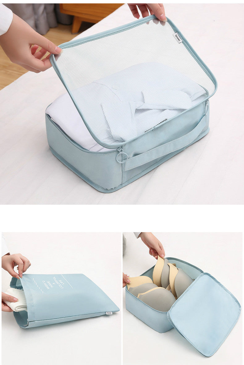 Complete packing cube set contents